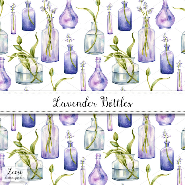 lavender bottles pattern