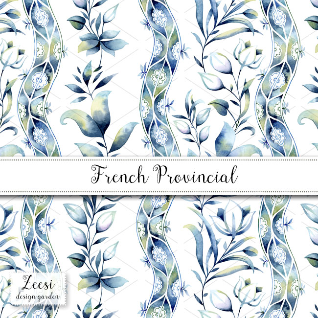 french provincial floral stripe