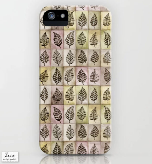 leaf tiles iphone case