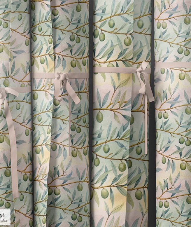 olive branches fabric roll 3